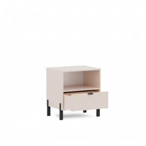 Moderner Nachttisch CALMA mit Schublade für Schlafzimmer sandbeige 2/9