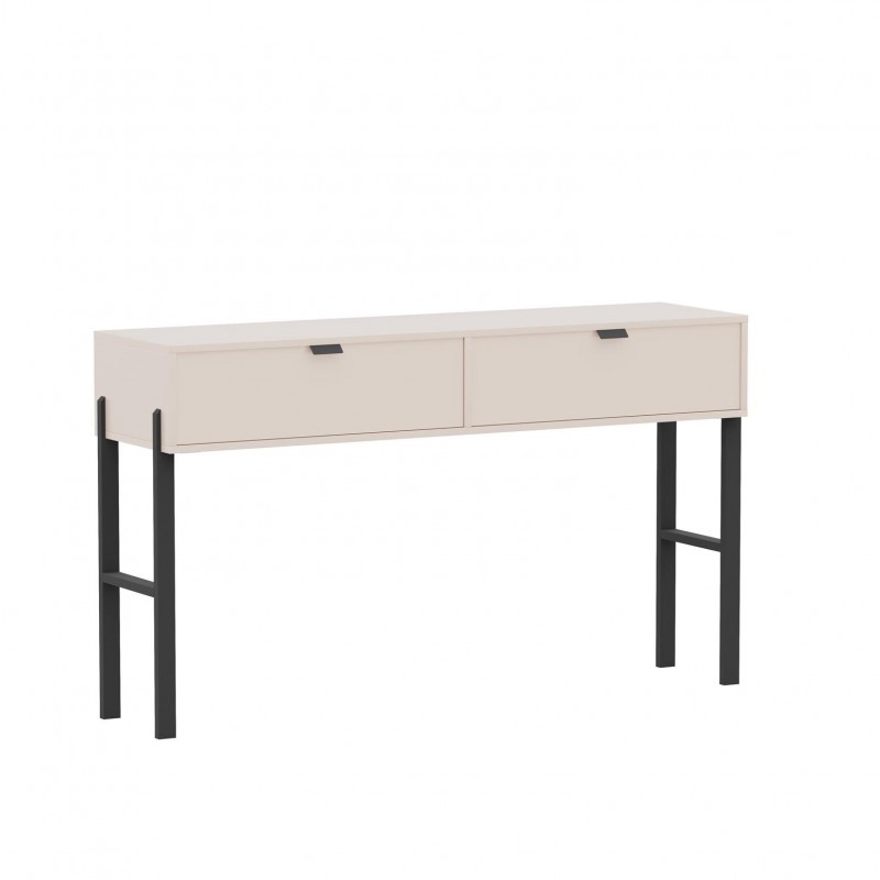 Moderner Schminktisch CALMA mit Schubladen für Schlafzimmer sandbeige