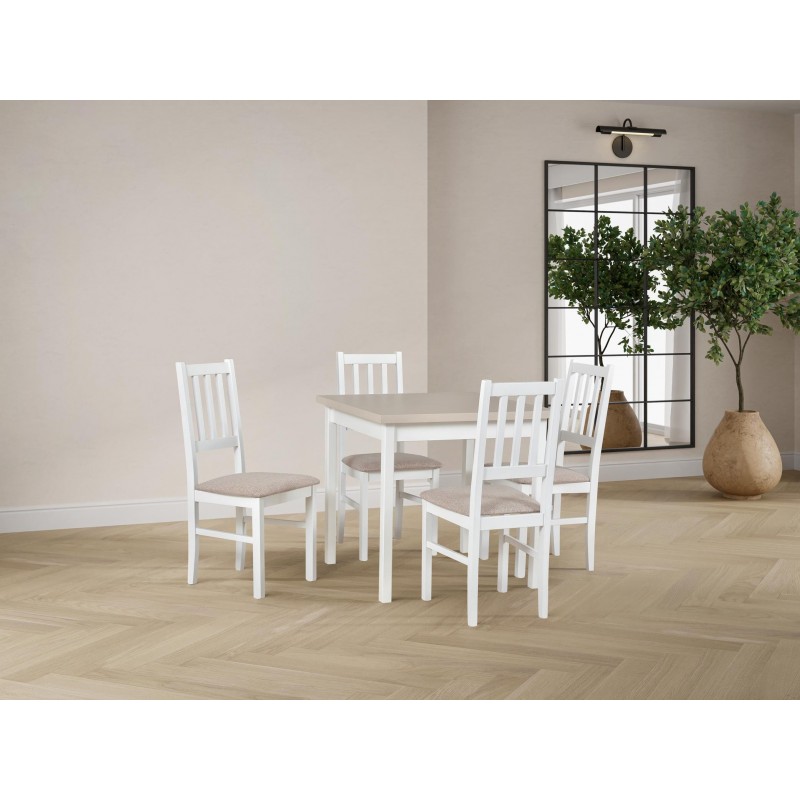 Minimalistischer quadratischer Küchentisch MAX IX weiß 2/9