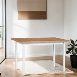 Eleganter Moderner Esstisch MAX III in Eiche grandson mit weißen Beinen für das Esszimmer 2/9