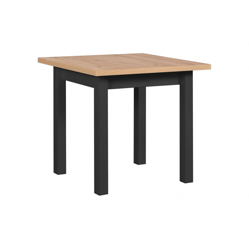 Eleganter Küchentisch MAX VIII Ausziehbarer mit schwarzen Beinen aus Artisan Eiche