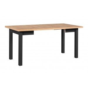Eleganter Küchentisch MAX VIII Ausziehbarer mit schwarzen Beinen aus Artisan Eiche 2/9
