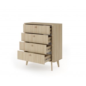 Kommode MILA 88 cm im skandinavischen Stil auf Holzbeinen 2/9