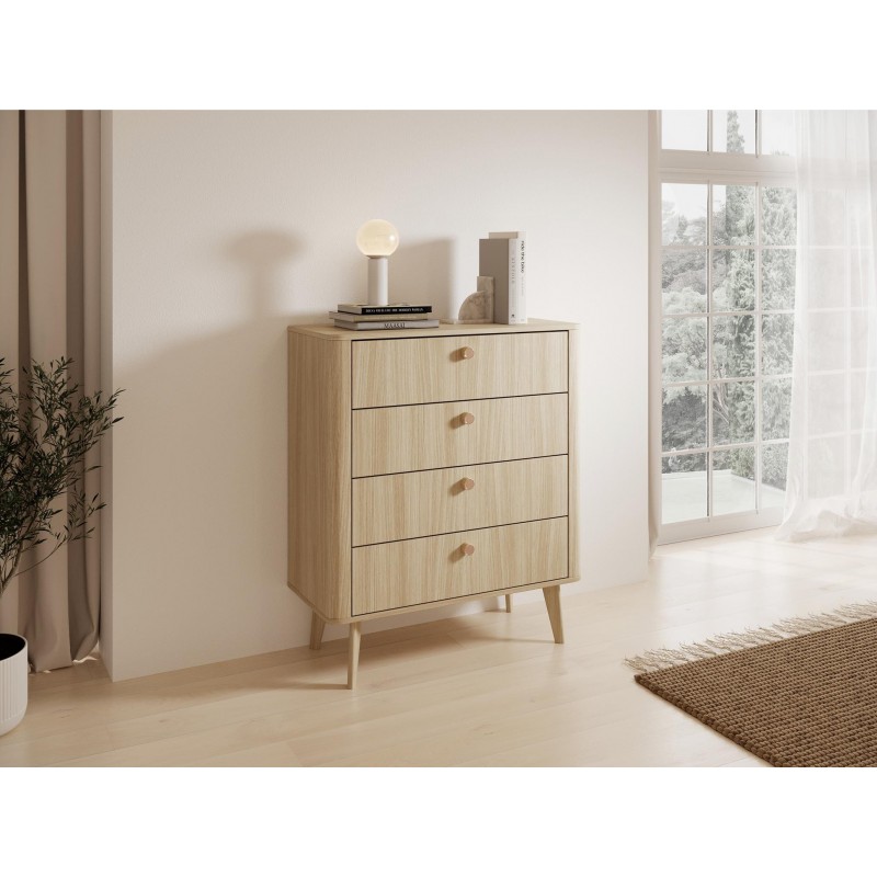 Kommode MILA 88 cm im skandinavischen Stil auf Holzbeinen 3/9