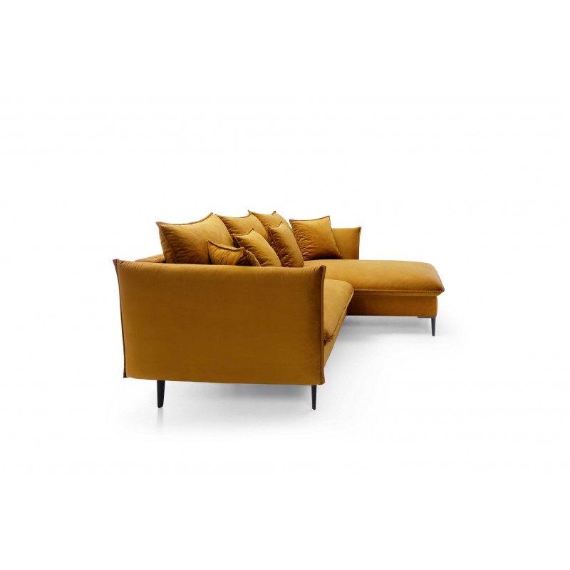 Schlafsofa ROSSA honig mit Bettzeugablage und Kissen 4/9