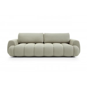 Modernes beiges Sofa mit gestepptem Sitz und Schlaffunktion 1/9