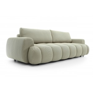 Modernes beiges Sofa mit gestepptem Sitz und Schlaffunktion 4/9
