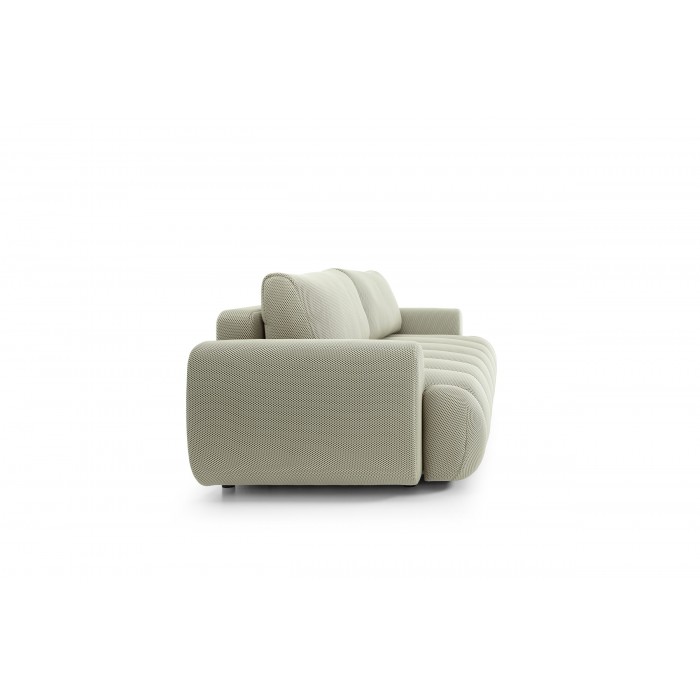 Modernes beiges Sofa mit gestepptem Sitz und Schlaffunktion