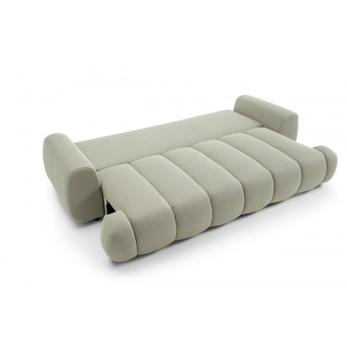 Modernes beiges Sofa mit gestepptem Sitz und Schlaffunktion