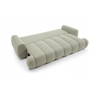 Modernes beiges Sofa mit gestepptem Sitz und Schlaffunktion 9/9
