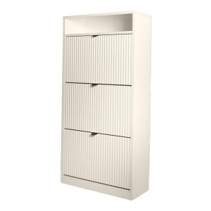 Kaschmir-Schuhschrank dreitürig geriffelt MIA schwarzer Griff 1/9