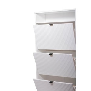 Kaschmir-Schuhschrank dreitürig geriffelt MIA schwarzer Griff 5/9