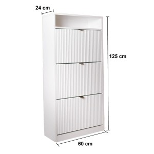 Kaschmir-Schuhschrank dreitürig geriffelt MIA schwarzer Griff 7/9