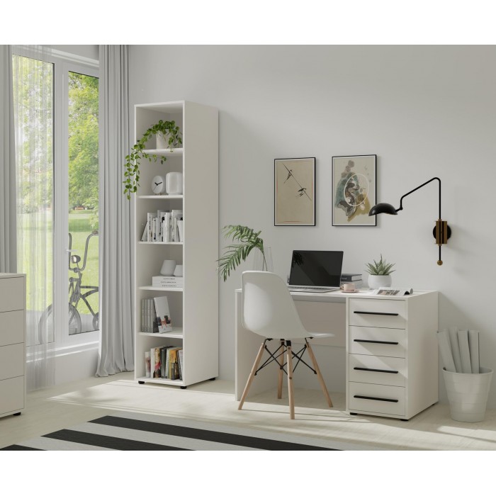 Moderner Schreibtisch MAXIVO mit Schubladen weiß für das Schlafzimmer