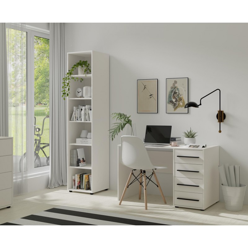Moderner Schreibtisch MAXIVO mit Schubladen weiß für das Schlafzimmer 5/9