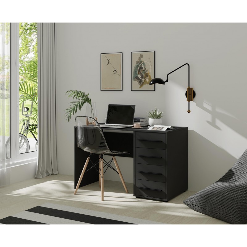 Moderner Schreibtisch MAXIVO mit Schubladen schwarz für das Schlafzimmer 3/9