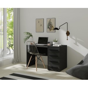 Moderner Schreibtisch MAXIVO mit Schubladen schwarz für das Schlafzimmer 3/9