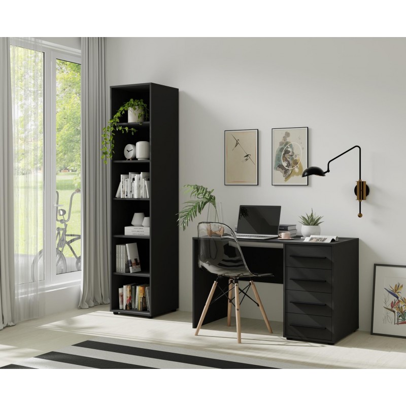 Moderner Schreibtisch MAXIVO mit Schubladen schwarz für das Schlafzimmer 4/9