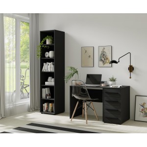 Moderner Schreibtisch MAXIVO mit Schubladen schwarz für das Schlafzimmer 4/9