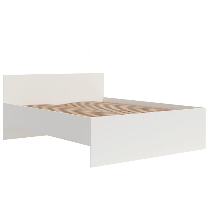 Modernes weißes Bett MAXIVO mit hohem Kopfteil und Holzrahmen für das Schlafzimmer
