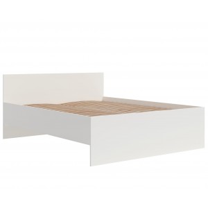 Modernes weißes Bett MAXIVO mit hohem Kopfteil und Holzrahmen für das Schlafzimmer 1/9