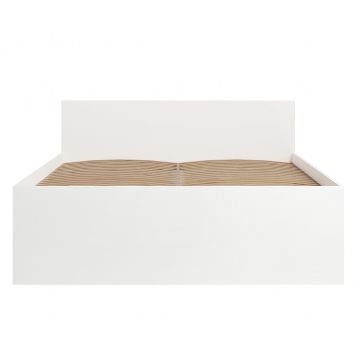 Modernes weißes Bett MAXIVO mit hohem Kopfteil und Holzrahmen für das Schlafzimmer