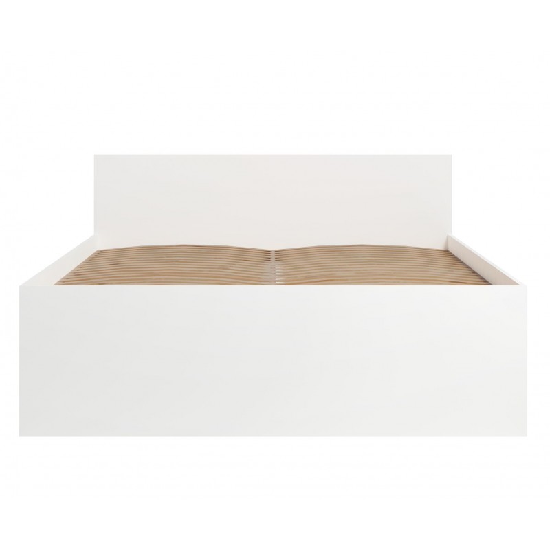 Modernes weißes Bett MAXIVO mit hohem Kopfteil und Holzrahmen für das Schlafzimmer 2/9