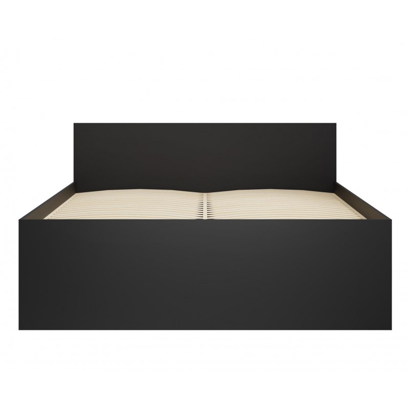 Modernes schwarzes Bett MAXIVO mit hohem Kopfteil und Holzrahmen für das Schlafzimmer 2/9