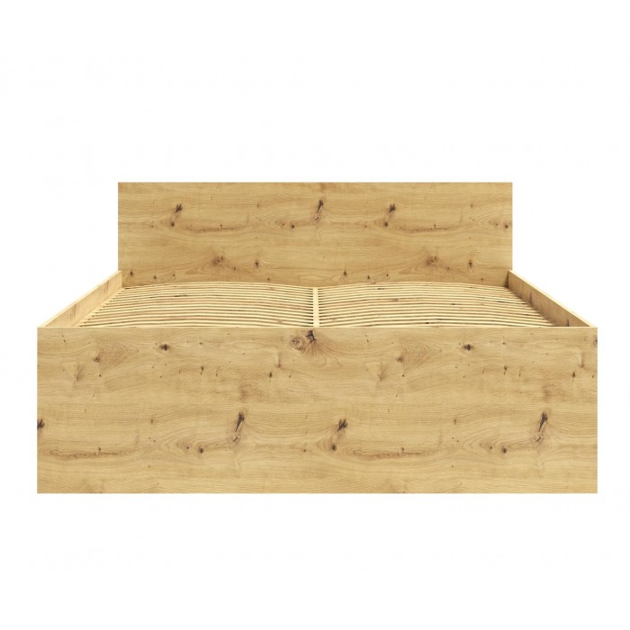 Modernes Eichenhandwerksbett MAXIVO mit hohem Kopfteil und Holzrahmen für das Schlafzimmer