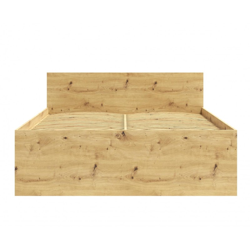 Modernes Eichenhandwerksbett MAXIVO mit hohem Kopfteil und Holzrahmen für das Schlafzimmer 2/9