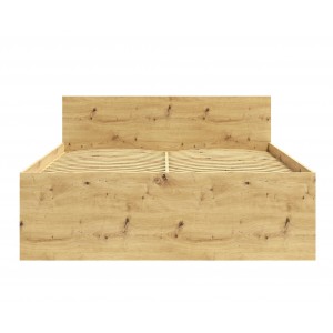 Modernes Eichenhandwerksbett MAXIVO mit hohem Kopfteil und Holzrahmen für das Schlafzimmer 2/9
