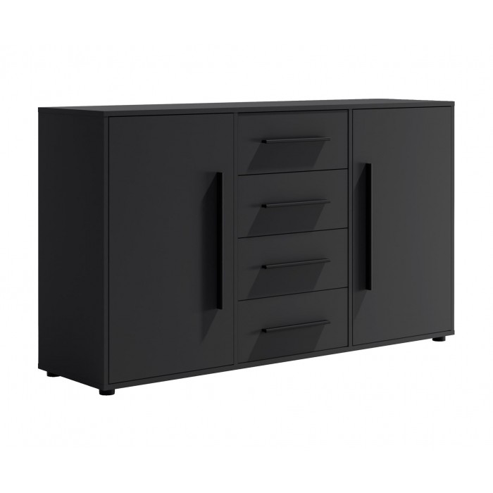 Moderne schwarze zweitürige Kommode MAXIVO für das Schlafzimmer