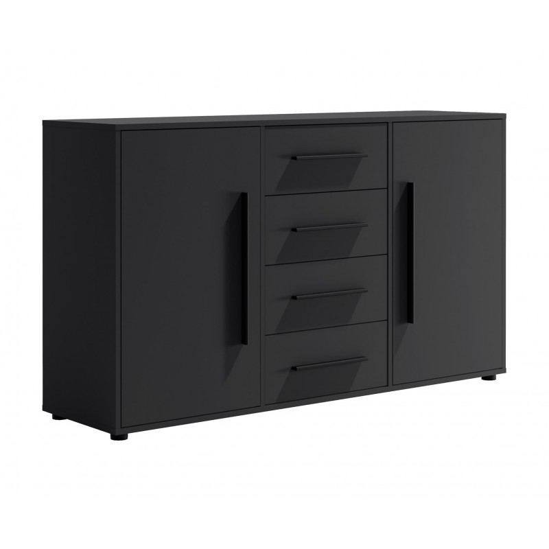 Moderne schwarze zweitürige Kommode MAXIVO für das Schlafzimmer 1/9