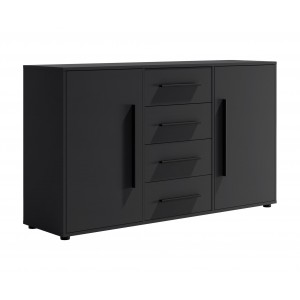 Moderne schwarze zweitürige Kommode MAXIVO für das Schlafzimmer 1/9