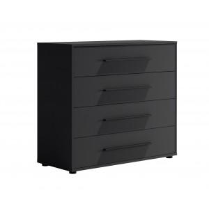Kompakte schwarze Kommode MAXIVO mit Schubladen und stilvollen Griffen für das Schlafzimmer 1/9