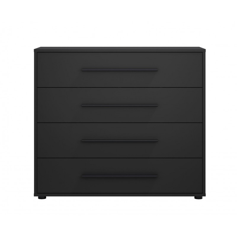 Kompakte schwarze Kommode MAXIVO mit Schubladen und stilvollen Griffen für das Schlafzimmer 2/9