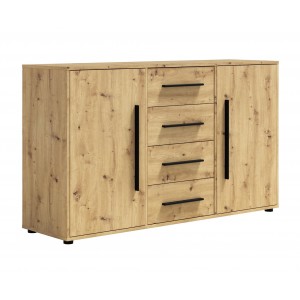 Moderne zweitürige Kommode MAXIVO aus Eiche mit Schubladen für das Schlafzimmer 1/9