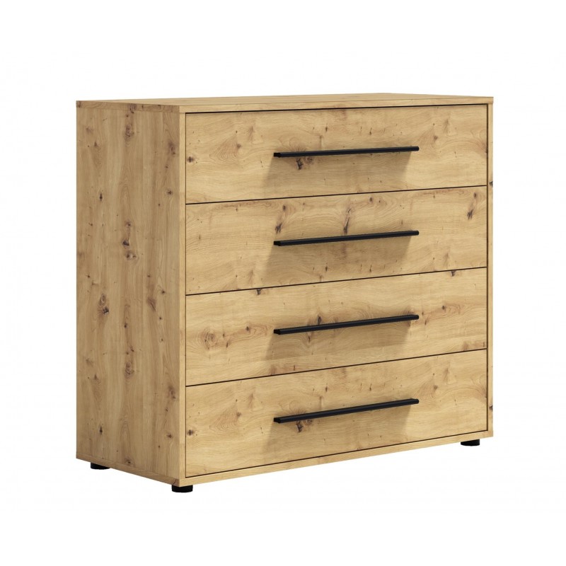 Kompakte Kommode MAXIVO mit Schubladen und stilvollen Griffen für das Schlafzimmer Eiche artisan 1/9