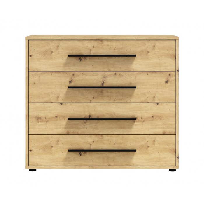 Kompakte Kommode MAXIVO mit Schubladen und stilvollen Griffen für das Schlafzimmer Eiche artisan