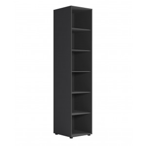 Hohes Bücherregal MAXIVO mit geräumigen Fächern schwarz 1/9