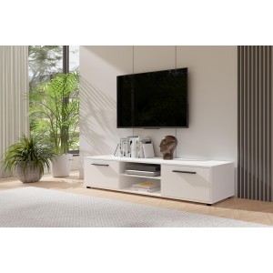 Stilvoller breiter zweitüriger Schrank RTV MAXIVO weiß für das Wohnzimmer 4/9