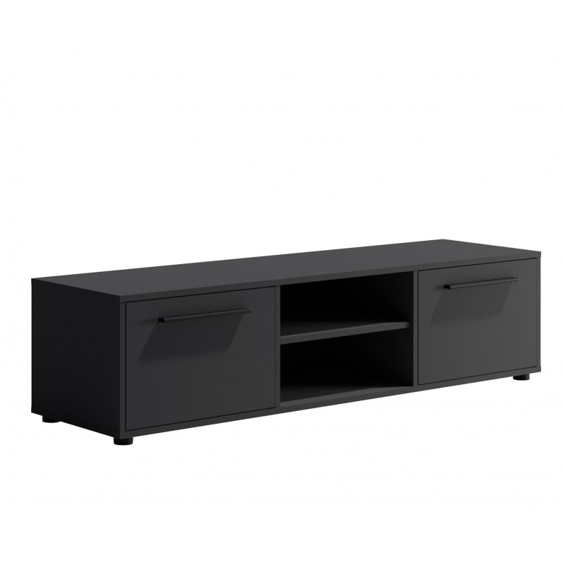 Moderner zweitüriger RTV-Schrank MAXIVO schwarz für das Wohnzimmer