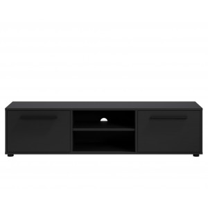 Moderner zweitüriger RTV-Schrank MAXIVO schwarz für das Wohnzimmer 2/9