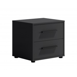Eleganter Nachttisch MAXIVO mit Schubladen und stilvollen Griffen schwarz 1/9