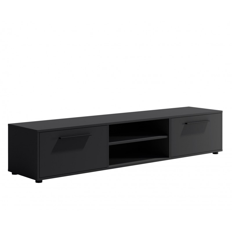 Stilvoller breiter zweitüriger Schrank RTV MAXIVO schwarz für das Wohnzimmer 1/9