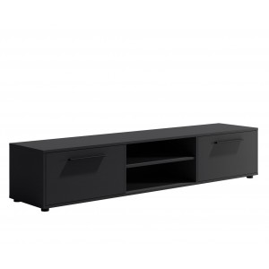 Stilvoller breiter zweitüriger Schrank RTV MAXIVO schwarz für das Wohnzimmer 1/9