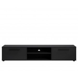 Stilvoller breiter zweitüriger Schrank RTV MAXIVO schwarz für das Wohnzimmer 2/9