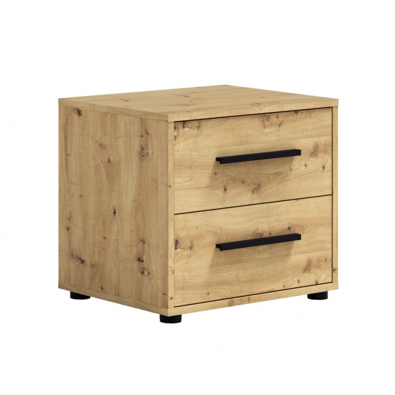 Eleganter Nachttisch MAXIVO mit Schubladen und stilvollen Griffen Eiche handwerklich verarbeitet 1/9
