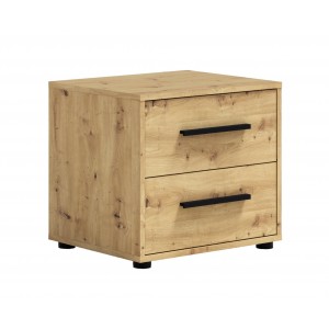 Eleganter Nachttisch MAXIVO mit Schubladen und stilvollen Griffen Eiche handwerklich verarbeitet 1/9