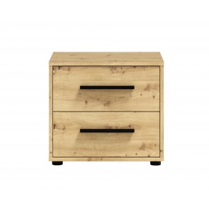 Eleganter Nachttisch MAXIVO mit Schubladen und stilvollen Griffen Eiche handwerklich verarbeitet 2/9